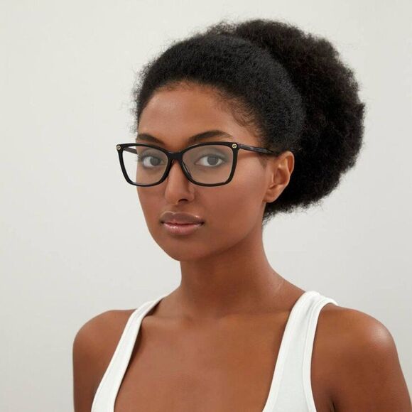 NEW GUCCI GG0025O 001 BLACK EYEGLASSES - Picture 3 of 11